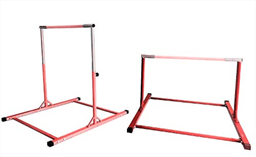 X-Factor 5 Ft Athletic Horizontal Bar Teens Adjustable Gymnastics Training Kip Bars RED