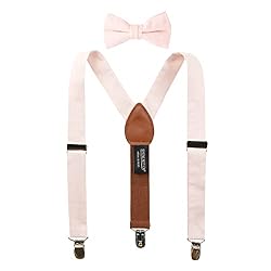 Spring Notion Boys' Linen Blend Suspenders and Bow