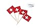 JBCD 100 Pcs Switzerland Flag Toothpicks Swiss Flags Cupcake Toppers Decorations, Cocktail Toothpick Flag Cake Topper Picks Mini Small Flag Cupcake Pick Sticks