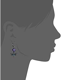 Betsey Johnson "Circonita Cúbica Critter circonio cúbico y mariposa doble Mismatch Drop arete
