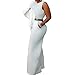 Bodycon4U Women's Sexy Ruched Ruffle Wide Leg Pants Bodycon Clubwear Jumpsuit Rompers White L