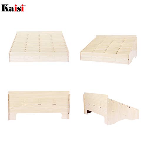 Kaisi 48 Grid Wooden Desktop Storage Box Mobile Phone Management Storage Box Creative Desktop Office Meeting Finishing Grid Multi Cell Phone Rack Display (48)