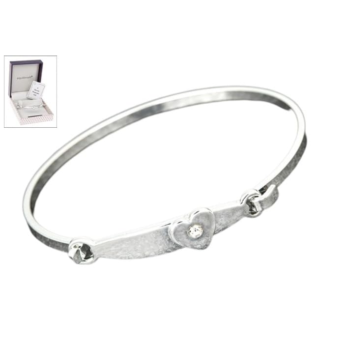 Equilibrium Silver Plated Christening Bracelet with a heart