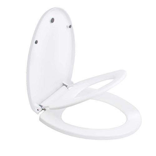 Cadrim Toilet Seat with Child Seat, Elongated and Slow Close Toilet Lid for Adults and Kids Potty Training (White) - Thumbnail 6