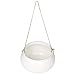 Mediterranean Style Round White Ceramic Hanging 7 inch Planter Pot with Jute Twine String
