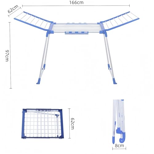 REOCLE Foldable Clothes Drying Rack with Adjustable Wings | Indoor & Outdoor Use, For Towels & Bedding, Laundry Stand, Portable Design