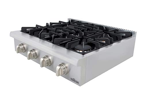Thor Kitchen 30" Pro-Style Stainless Steel Rangetop, Gas Stove Top Cooker with 4 Sealed Burners and Light Up Control Knob-HRT3003U Cooktop, HRT3003-30 INCHES - Thumbnail 4