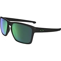 Oakley Mens Sliver XL Asian Fit Polarized Sunglasses, Matte Black/Jade Iridium, One Size