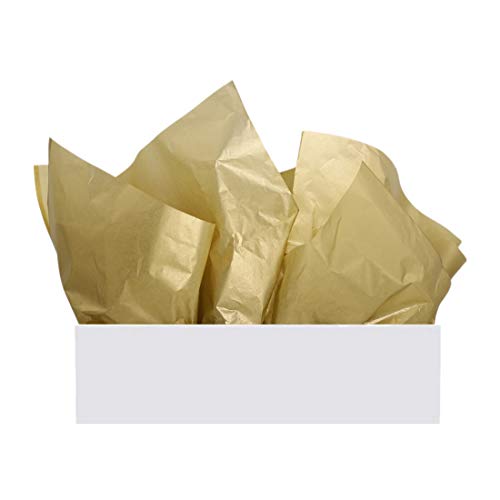 image for UNIQOOO 60 Sheets Premium Metallic Gold & Gold Polka Dot Tissue Gift W