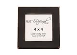 4x4 Solid Wood Made in USA Picture Frame with 1 Inch Border (Gallery Collection) - Black