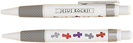 Teens Retractable Ink Pen with Rotating Inspirational Message in Window, Pack of 24