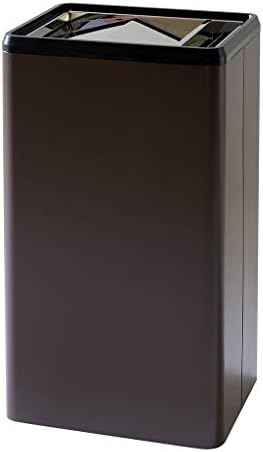 LXFMD Rectangular stainless steel shake trash can business office lobby trash can clubhouse wood grain metal sanitary bucket (Color : 1#)