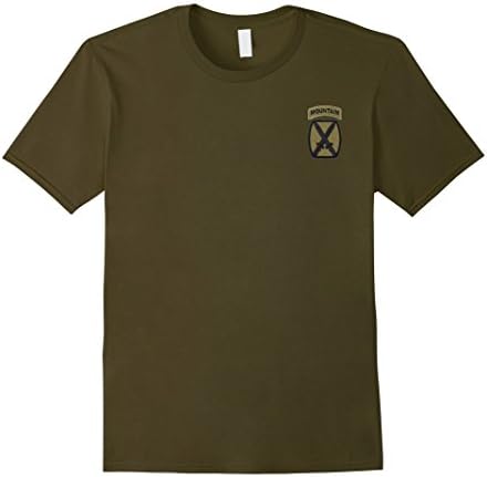 Mens Army 10th Mountain Division Military Veteran Morale Shirt XL Olive