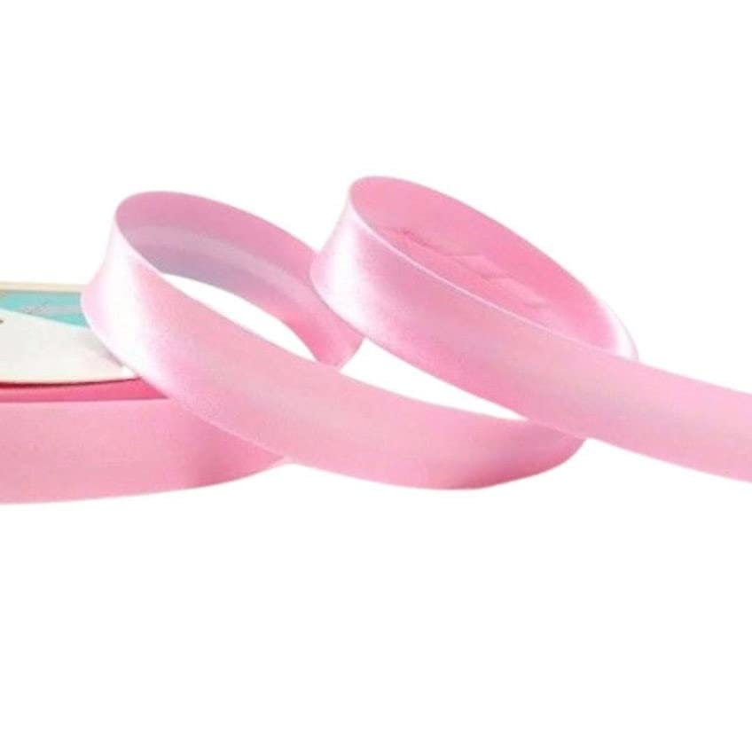 Plush Addict Single Fold Satin Bias Binding Tape for Sewing, Edging, Stitching, Hemming, Trimmings, Accessories, Outfits and Crafts - Pale Pink - 18mm Wide x 5 Metre