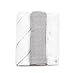 Sugar & Spice 3 pack Super Soft Muslin Baby Swaddle Blankets, Silver, White and Grey