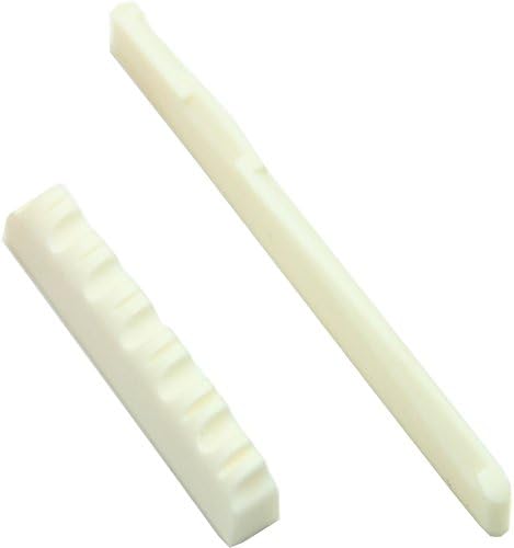 Facthuang 1Set Ivory Bone Bridge Saddle And Nut For 6 String Acoustic Guitar