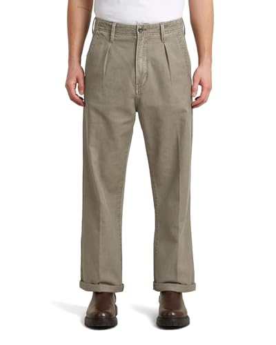G-Star Men's Pleated Chino Relaxed, Size: 40/34, Color Brown
