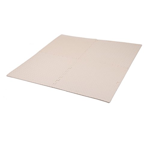 Homgrace Interlocking Floor Mat, EVA Foam Puzzle Tiles, Protection Mats, Children’s Soft Foam Eva Play Mats for Gym, Play Area, Exercise, Yoga (beige)