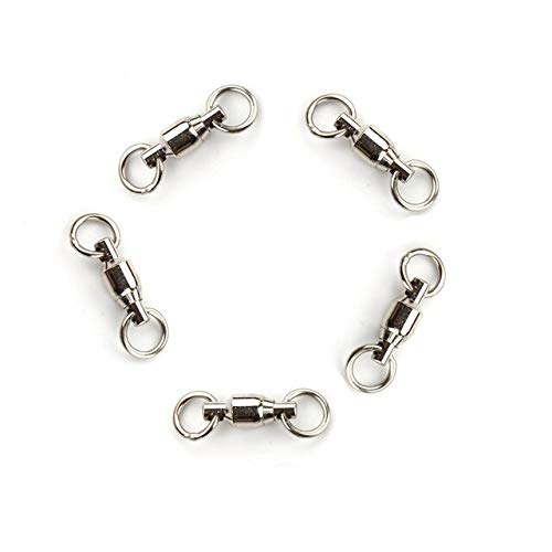 BeesClover 20pcs/lot Stainless Steel Fishing Swivel Snap Connectors #0-8 Swivel with Solid Ring Fishing Swivel Connectors Model 2 One Size - Thumbnail 5