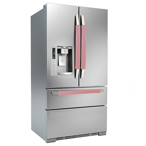 Daixers 3PCS Refrigerator Door Handle Covers Kitchen Decor Keep Appliance Clean Anti-Static Stains for Fridge Dishwashers Velvet (Pink)