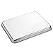 Baking Sheets 2 Pieces with A Rack, HKJ Chef Cookie Sheets and Nonstick Cooling Rack & Stainless Steel Baking Pans & Toaster Oven Tray Pan, Rectangle Size 12.5 x 10 x 1 inch & Non Toxic