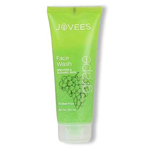 Jovees Herbal Grape Fairness Face Wash For Glowing Skin – All Skin Types – Paraben &amp; Alcohol Free, 120 ML (Pack of 1)