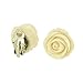 Big Size 19mm Color Rose Flower Design Fashion Clip-on Earrings, Pack of 5 Pairs