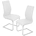 Best Master Furniture Mirage Faux Leather Parson Dining Chair, Set of 2, White