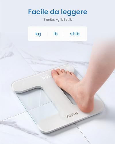 Bilancia Pesapersone Digitale, Vetro Temperato, Display LED