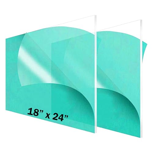 (2 Pack) 1/4" Thick Clear Acrylic Sheets - 18 x