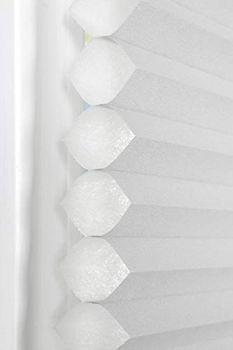 Arlo Blinds White Light Filtering Top Down Bottom Up Deluxe Cordless Cellular Shades - Size: 34.5" W x 60" H, Cordless Honeycomb Blinds