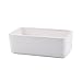 White Ceramic Rectangular Flower Pot,6.5 inch Modern Minimalist White Ceramic Succulent Planter Pot/Container with Ceramic Tray