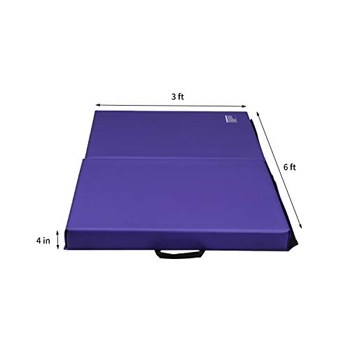 ZENOVA Thick Gymnastics Mat 3'x6'x4'' Folding Thick Junior Practice Mat