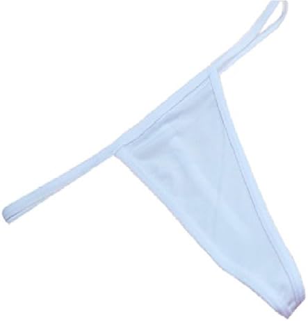 Slick Black G-String Micro Thong (White)