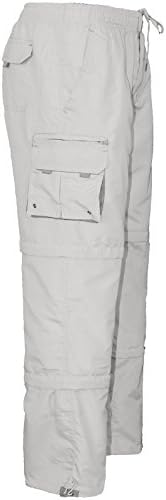 Mens 3 in 1 Elasticated Waist Summer Cargo Combat Trousers Lightweight Pants