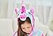 Soft Unicorn Hooded Bathrobe Sleepwear - Unicorn Gifts for Girls (8-9 Years, Pink Galaxy Unicorns)