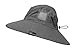 Men Safari Sun Hat Wide Brim Boonie Fishing Cap with Adjustable Drawstring Grey
