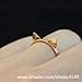 ELBLUVF 18k Rose Gold Plated Titanium Cat Ears Ring Kitty Cat Ring Size 4-8