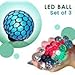Set of 3 Led Anti Stress Ball - Squishy Light up Ball - Anti Stress Toys for Kids - Mesh Stress Ball - Grape Ball - DNA Ball - Prime Slime Stress Ball - ADHD Fidget Toys - Net Stress Squishy Ball.