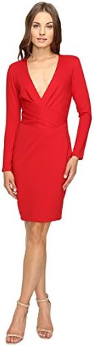 Adelyn Rae Womens Long Sleeve Dress with Deep Vee