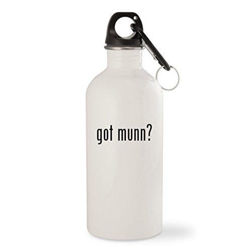 got munn? - White 20oz Stainless Steel Water Bottle with Carabiner