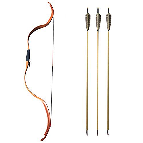 ZSHJG Traditional Longbow Handmade Recurve Bow 20lbs Archery Bow Takedown Traditional Bow
