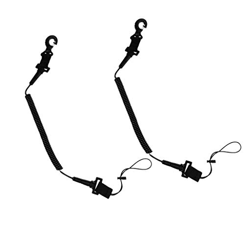 Prettyia 2Pcs Deluxe Spiral Coiled Elastic Dive Lanyard 150cm/59'' Extendable Strap Belt String & Snap Clip Scuba Diving Gear Camera Photographer