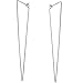 Spike Triangle Threader Hoop Earrings - Long Geometric Arrow Thin Wire Drop Dangles, Triangle 925 White, Sterling Silver-Electroplated, Hypoallergenic, by Humble Chic NY