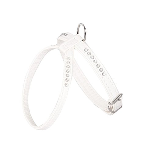 Dingo Glamour Decorative Harness with Crystals for Dogs 24 - 29 cm White 13124