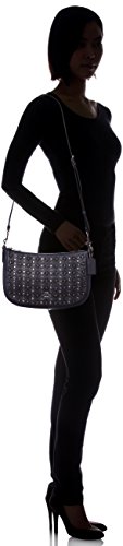 SV/Navy/Black Cross Body COACH Women's Floral Rivets Chelsea Crossbody