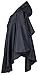 QZUnique Women's Waterproof Packable Batwing-sleeved Raincoat Rain Poncho Jacket Coat Hooded for Adults with Pockets Black
