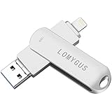 USB Flash Drive for iPhone 128GB USB 3.0/Lightning/Micro USB 3 in 1 Photo Stick LOMYGUS OTG Memory Stick External Storage Thumb Drive Compatible with iPhone/iPad/iOS/Android/Mac/PC(Silver 128gb)