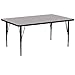 Flash Furniture 30''W x 72''L Rectangular Grey Thermal Laminate Activity Table - Height Adjustable Short Legs