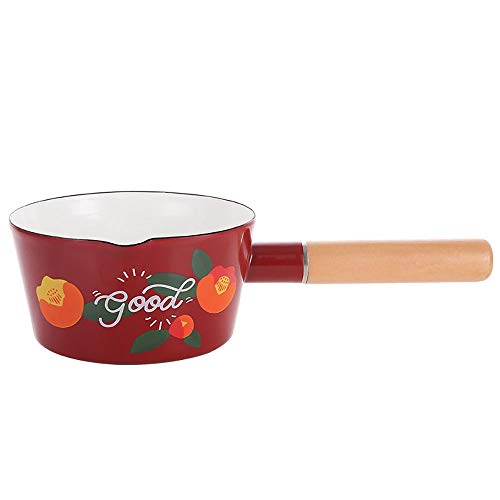 Saucepans Enamel Saucepan With Lid, One Side Spout For Easy Pour